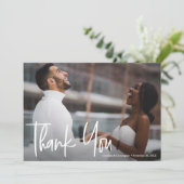 Gepersonaliseerde moderne foto bruiloft dank u kaa bedankkaart (Staand voorkant)