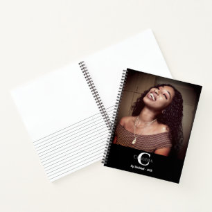 Gepersonaliseerde Moderne Foto Monogram Naam Schet Notitieboek