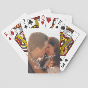 Gepersonaliseerde moderne foto Verloving kalligraf Pokerkaarten