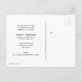 Gepersonaliseerde Moderne Fotocollage Blauw Dank u Aankondigingskaart (Achterkant)