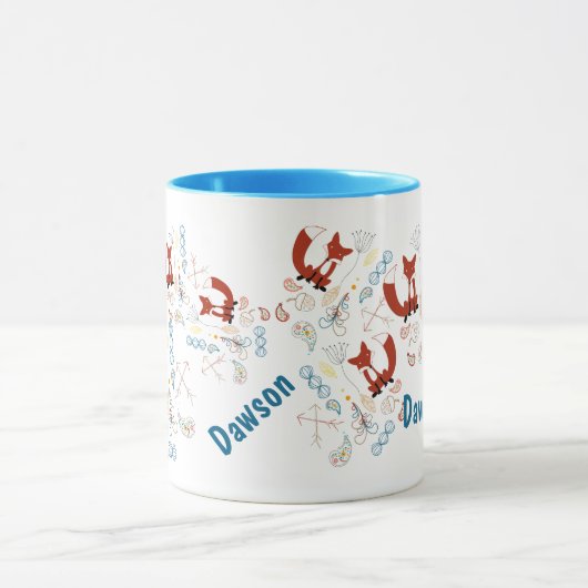 Gepersonaliseerde moderne Fox Woodland patroon Mok (Midden)