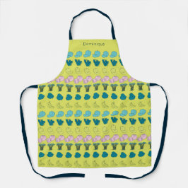 Gepersonaliseerde moderne Fruit & Veggie Print Sch Schort