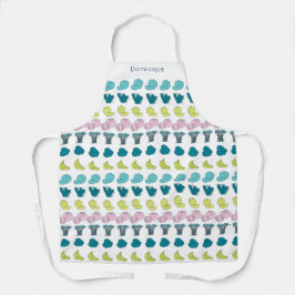 Gepersonaliseerde moderne Fruit & Veggie Print Sch Schort