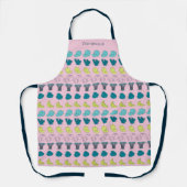 Gepersonaliseerde moderne Fruit & Veggie Print Sch Schort (Voorkant)
