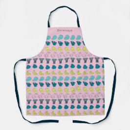 Gepersonaliseerde moderne Fruit & Veggie Print Sch Schort