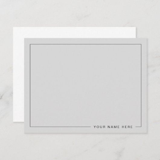 Gepersonaliseerde moderne Gainesboro Flat Note Kaa Notitiekaartje (Voorkant / Achterkant)