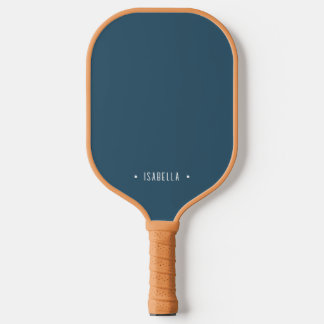Gepersonaliseerde moderne gedempte blauwe naam pickleball paddle