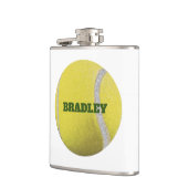 Gepersonaliseerde Moderne Gele Tennis Ball Heupfles (Links)