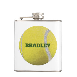 Gepersonaliseerde Moderne Gele Tennis Ball Heupfles