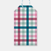 Gepersonaliseerde Moderne Gingham Kerst Patroon Gi Cadeaulabel (Achterkant)