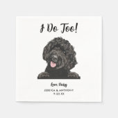 Gepersonaliseerde moderne Goldendoodle Hond bruilo Servet (Voorkant)