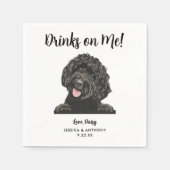 Gepersonaliseerde moderne Goldendoodle Hond bruilo Servet (Voorkant)