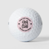Gepersonaliseerde moderne golfclub naam Blush Pink Golfballen (Voorkant)