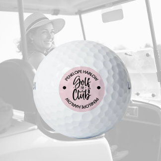 Gepersonaliseerde moderne golfclub naam Blush Pink Golfballen
