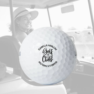 Gepersonaliseerde moderne golfclub naam golfballen