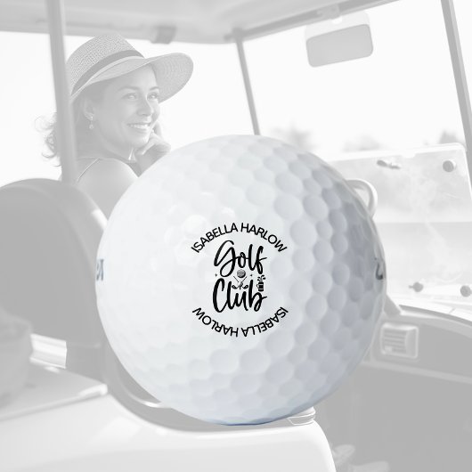 Gepersonaliseerde moderne golfclub naam golfballen