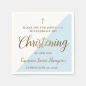 Gepersonaliseerde Moderne gouden blauwe Jongen Doo Servet (Voorkant)