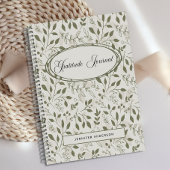 Gepersonaliseerde moderne groene blad dankbaarheid notitieboek