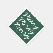 Gepersonaliseerde moderne groene kerst servet (Hoek)