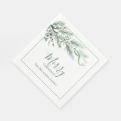 Gepersonaliseerde Moderne Groene Pijn Unieke Kerst Servet (Hoek)