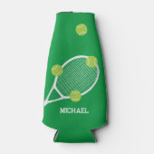 Gepersonaliseerde moderne groene tennis racket bal flesjeskoeler (Voorkant)