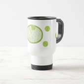 Gepersonaliseerde moderne groene tennisbal racket reisbeker (Voorkant rechts)