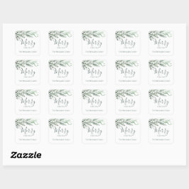Gepersonaliseerde Moderne Hand getrokken Pine Kers Vierkante Sticker