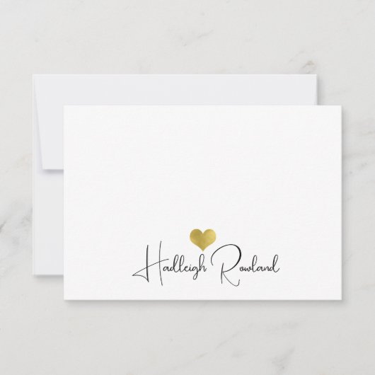 Gepersonaliseerde moderne handgeschreven scriptnaa notitiekaartje (Voorkant)