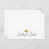 Gepersonaliseerde moderne handgeschreven scriptnaa notitiekaartje (Voorkant / Achterkant)