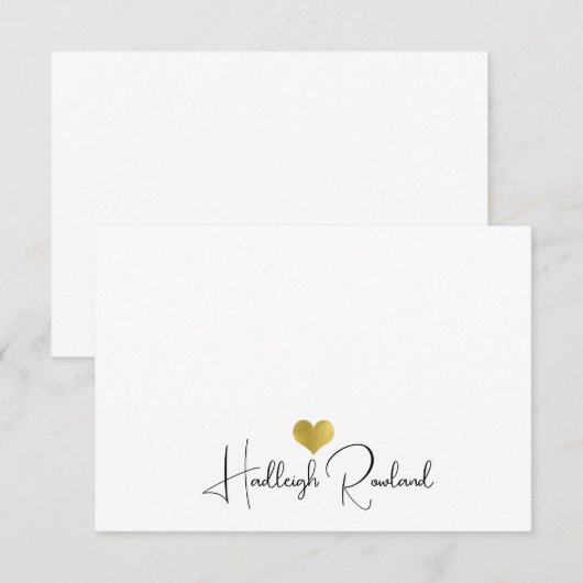 Gepersonaliseerde moderne handgeschreven scriptnaa notitiekaartje (Voorkant / Achterkant)