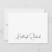 Gepersonaliseerde moderne handgeschreven scriptnaa notitiekaartje (Voorkant)