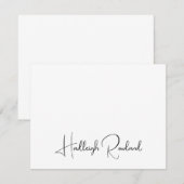 Gepersonaliseerde moderne handgeschreven scriptnaa notitiekaartje (Voorkant / Achterkant)