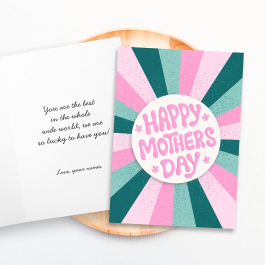 Gepersonaliseerde moderne Happy Mothers Day Kaart