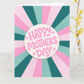 Gepersonaliseerde moderne Happy Mothers Day typogr Kaart (Gele Bloem)
