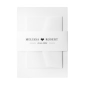 Gepersonaliseerde moderne hart zwart & wit bruilof uitnodigingen wikkel (Voorkant Voorbeeld)