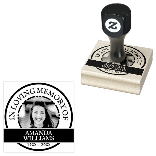 Gepersonaliseerde moderne herdenkingsfoto, naam, t rubberstempel (Gestempeld)
