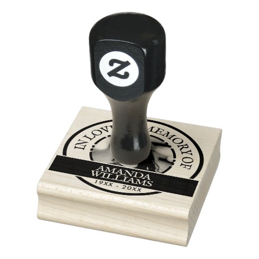 Gepersonaliseerde moderne herdenkingsfoto, naam, t rubberstempel (Stempel)