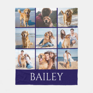 Gepersonaliseerde moderne hondenfotocollage fleece deken