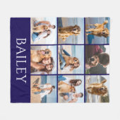 Gepersonaliseerde moderne hondenfotocollage fleece deken (Voorkant (Horizontaal))