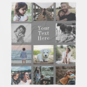 Gepersonaliseerde moderne Instagram foto collage f Fleece Deken (Voorkant)
