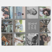 Gepersonaliseerde moderne Instagram foto collage f Fleece Deken (Voorkant (Horizontaal))