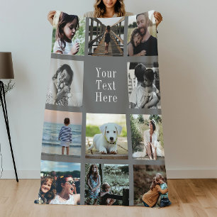 Gepersonaliseerde moderne Instagram foto collage f Fleece Deken