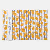 Gepersonaliseerde Moderne Italiaanse keuken Citroe Theedoek (Horizontaal)