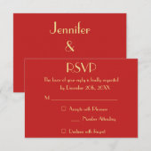 Gepersonaliseerde moderne kerst bruiloft RSVP Kaartje (Voorkant / Achterkant)
