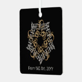 Gepersonaliseerde Moderne Kerst Goud Zilveren Ster Metalen Ornament (Voorkant links)