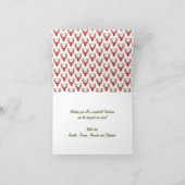 Gepersonaliseerde moderne kerst rendieren lichten bedankkaart (Binnen)