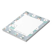 Gepersonaliseerde moderne kerst schattige dieren notitieblok (Linkerzijde)