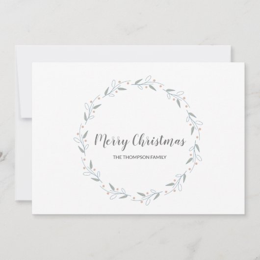 Gepersonaliseerde moderne kerstfamilie feestdagenkaart (Voorkant)