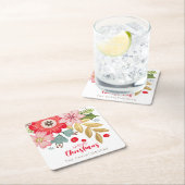 Gepersonaliseerde Moderne Kerstmis Kartonnen Onderzetters (Insitu)