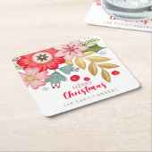 Gepersonaliseerde Moderne Kerstmis Kartonnen Onderzetters (Schuin)